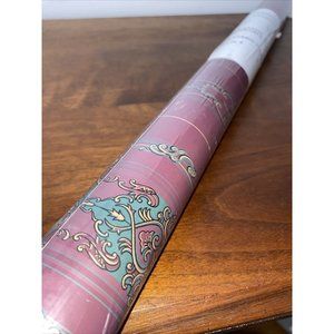 Vintage Wallpaper Maroon Hunter Green Double Roll 60 Sq Ft Dark Moody